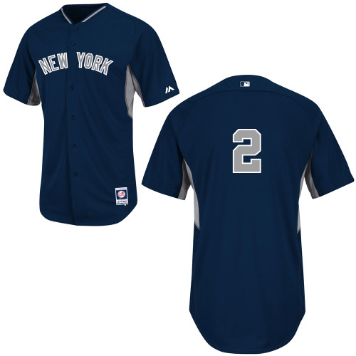 Derek Jeter #2 mlb Jersey-New York Yankees Women's Authentic 2014 Navy Cool Base BP Baseball Jersey - Click Image to Close